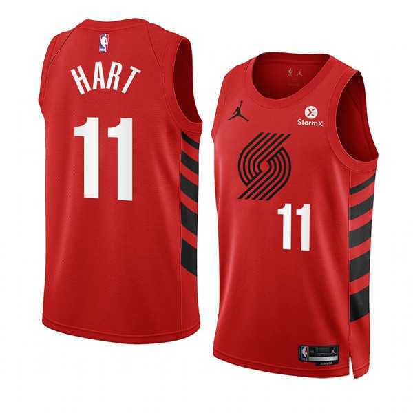 Men%27s Portland Trail Blazers #11 Josh Hart 2022-23 Red Statement Edition Swingman Stitched Basketball Jersey Dzhi